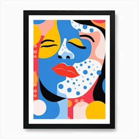 Block Colour Face Illustration 2 Art Print