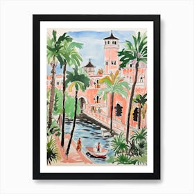 The Cloister At Sea Island   Sea Island, Georgia   Resort Storybook Illustration 2 Art Print