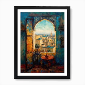 Window View Of Marrakech In The Style Of Expressionism 2 Art Print