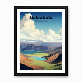 Haleakala National Park Hawaii Nature Modern Travel Illustration Art Print