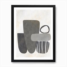 Grey Pots Art Print