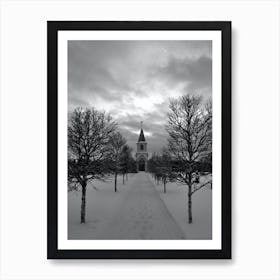 Church In The Snow, Norway Art Print