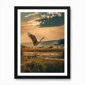 Heron In Flight Art Print