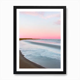 Beadnell Bay Beach, Northumberland Pink Photography 2 Art Print