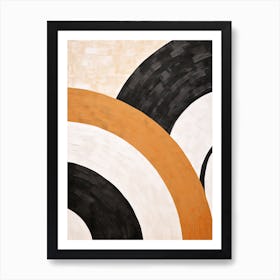 Enchanted Edges; Beige Mid Century Illusions Art Print