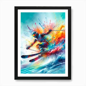 Skier In The Air Art Print