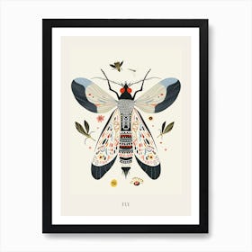 Colourful Insect Illustration Fly 15 Poster Art Print