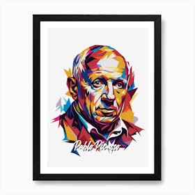 Pablo Picasso 01 Portrait WPAP Pop Art Art Print