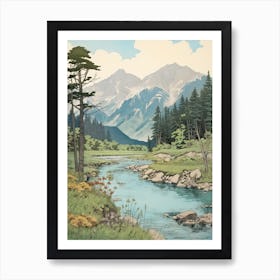 Kamikochi In Nagano, Ukiyo E Drawing 2 Poster