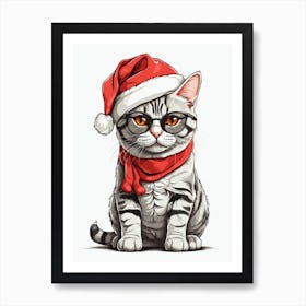 Christmas Cat Art Print