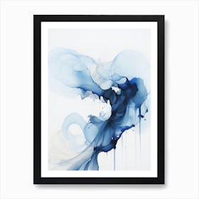 Blue Ink Art Print