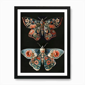 Nocturnal Butterfly William Morris Style 4 Art Print