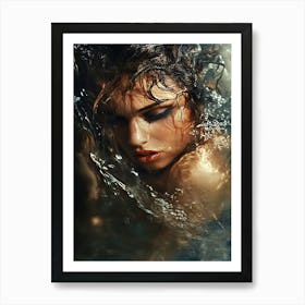 Underwater Portrait Of A Woman Art Print