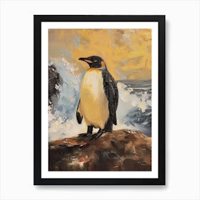 Adlie Penguin Gold Harbour Oil Painting 2 Art Print