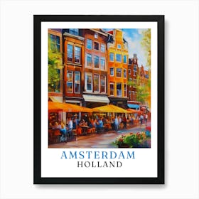 Netherlands Amsterdam, travel poster, wall art print, Amsterdam painting,103 Art Print