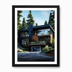 Modern House In The Forest Art Print