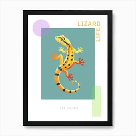 Day Gecko Abstract Modern Illustration 3 Poster Art Print