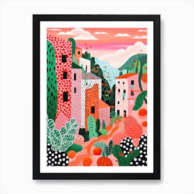 Salerno, Italy, Illustration In The Style Of Pop Art 1 Art Print