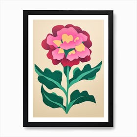 Cut Out Style Flower Art Carnation 3 Art Print