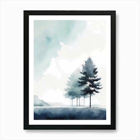 Watercolor Of Trees 1 Art Print
