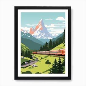 Switzerland Travel Illustration Art Print