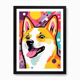 Pop Art Cartoon Shiba Inu 1 Art Print