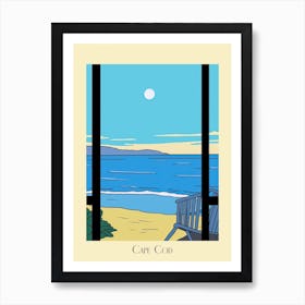 Poster Of Minimal Design Style Of Cape Cod Massachusetts, Usa 3 Art Print