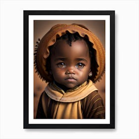 Little African Girl big honey eyes 1 Art Print
