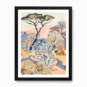 Snakes Pastels Jungle Illustration 4 Art Print