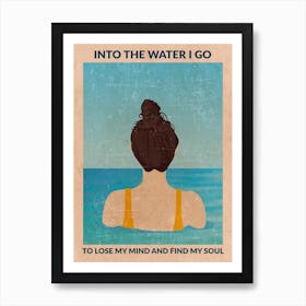 Into The Water (Brunette) Bathroom Art Print