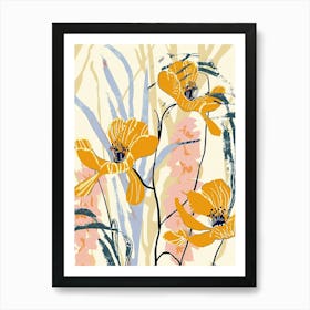 Colourful Flower Illustration Buttercup 3 Art Print