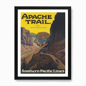 Apache Trail Arizona Vintage Travel Poster Art Print