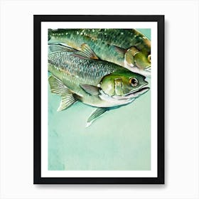 Cod Fish Storybook Watercolour Art Print