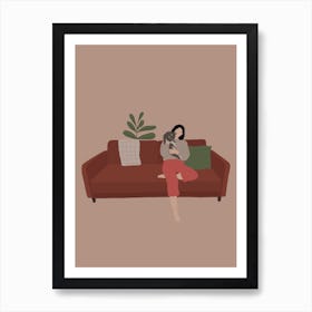 Couch Cat Art Print