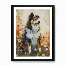 Icelandic Sheepdog Acrylic Painting 1 Art Print