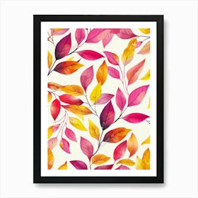 Autumn Leaves Seamless Pattern 4 Art Print