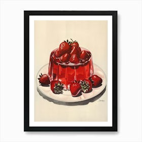 Strawberry Jelly Retro Cookbook Inspired 1 Art Print