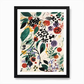 Blackberry Fruit Drawing 3 Art Print