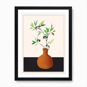 Vase And Branches Art Print