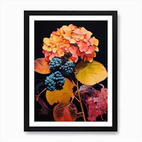 Surreal Florals Hydrangea 1 Flower Painting Art Print