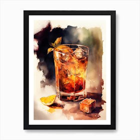 Old Fashioned Cocktail drinks Art Print