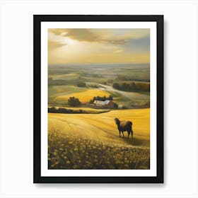 Sunset In The Field 40 Art Print