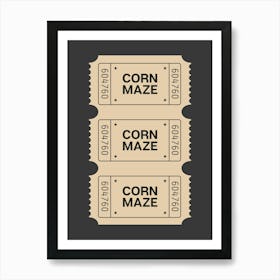 Corn Maze Ticket Halloween Poster Art Print