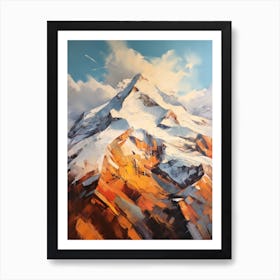 Monte Rosa Switzerland Italy 3 Mountain Painting Art Print