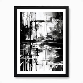 Reflection Abstract Black And White 1 Art Print