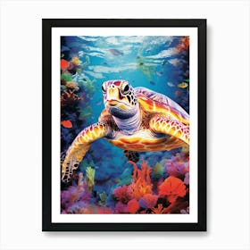 Retro Sea Turtle Photography 1 Art Print