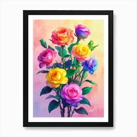 Colorful Roses Art Print