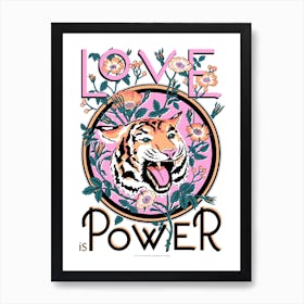 Love Is Power White Art Print