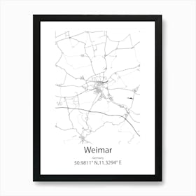 Weimar,Germany Minimalist Map Art Print