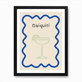 Daiquiri Doodle Poster Blue & Green Art Print